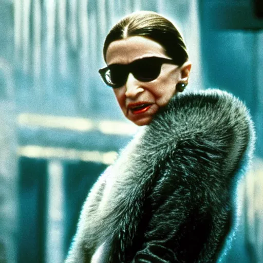 Image similar to still of Ruth Bader Ginsburg in Blade Runner (1982)