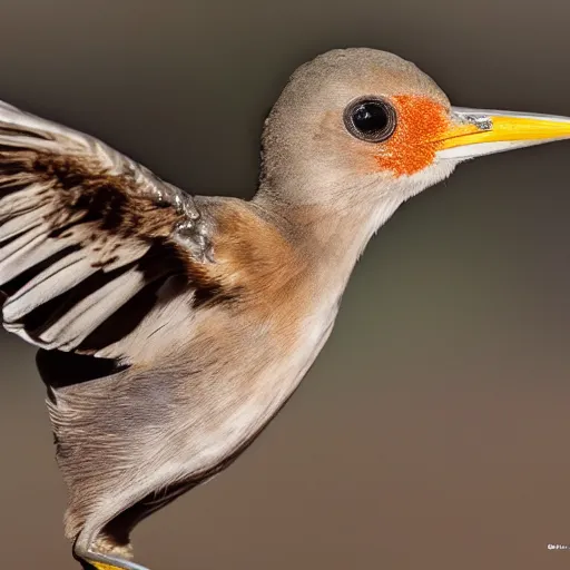 Image similar to common bird with human muscular arms in place of wings, national geographic award winning photo