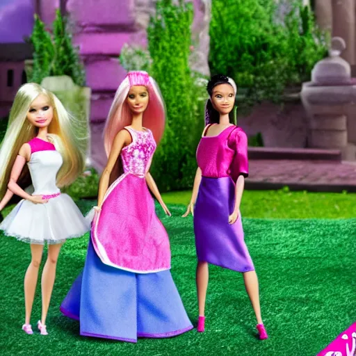 Prompt: barbie and the diamond castle live action remake, 4 k, film still