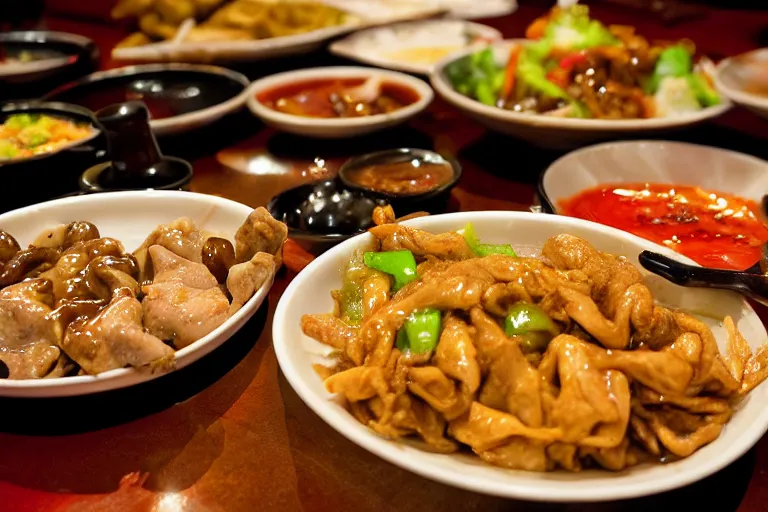 Image similar to chinese food, photograph captured at asian buffet restauraunt.