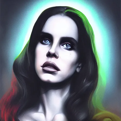 Prompt: color portrait of lana del rey as a zombie with transluscent light, 7 days to die zombie, gritty background, fine art, award winning, intricate, elegant, sharp focus, cinematic lighting, digital painting, 8 k concept art, art by michael hussar, art by brom, art by guweiz and z. w. gu, 8 k