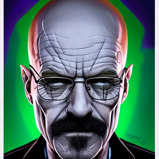 Image similar to portrait of walter white as the joker, artstationhd, artstationhq, cgsociety, r / art.