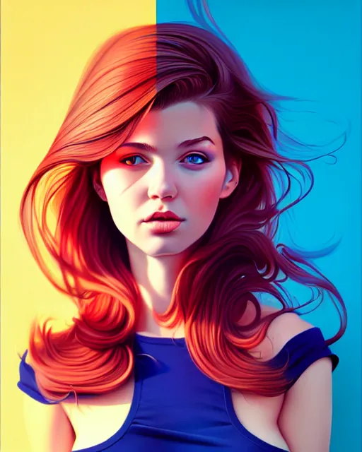 hyper - realistic portrait of a pop art girl, dynamic | Stable Diffusion