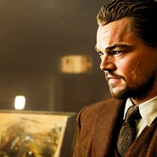 Prompt: cinematic photo of andrew ryan, portrayed by leonardo dicaprio, in a new live - action bioshock movie