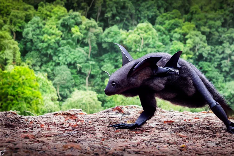 Image similar to Megabat, Fruit bat, Nature photography, airborne, mid-flight, professional photo, 8k