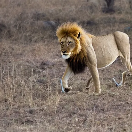 Prompt: a lion disguised as a gazelle