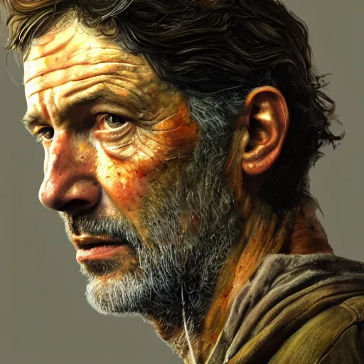 Image similar to high quality high detail painting by lucian freud, hd, joel from last of us, photorealistic lighting