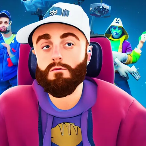 Image similar to mac miller, as a fortnite character