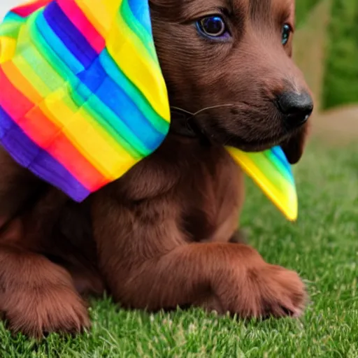 Prompt: rainbow puppy