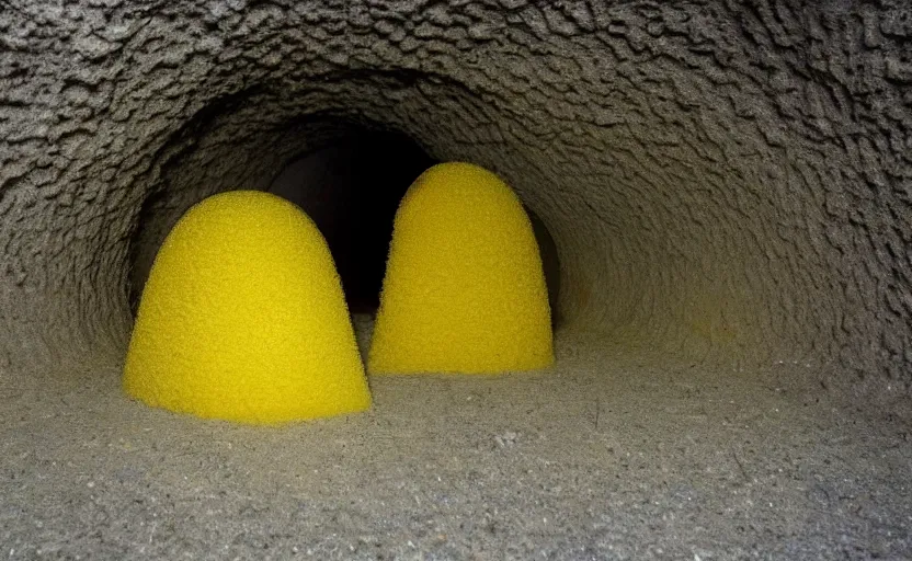 Prompt: hyper liminal photo, sponge with many tunnels inside each hole, tunnels lead to different worlds, surreal, ominous creature hiding detailed, high definition, mysterious, low quality photo, surrealist depiction of a normal sponge, trending