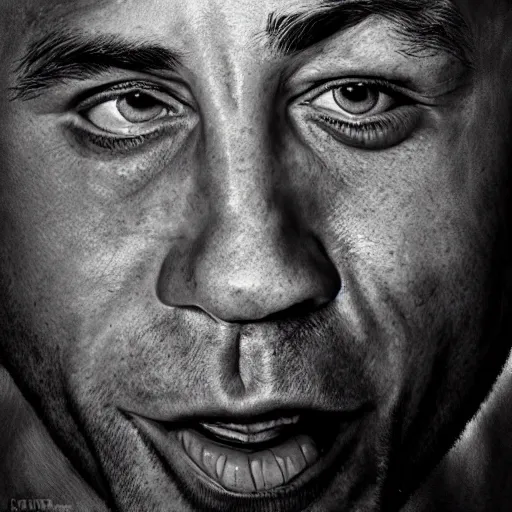 Prompt: Joe Rogan laughing, single subject, portrait, intricate, highly detailed, concept art, smooth, sharp focus
