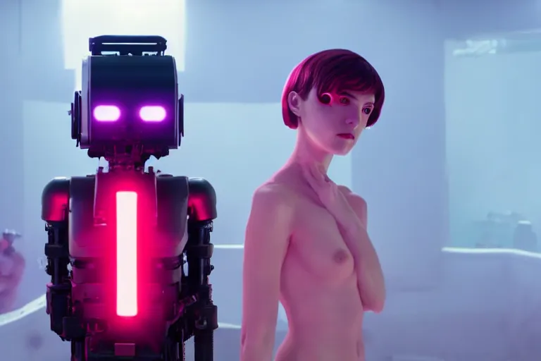 Image similar to vfx film, love death and robots, flat color profile low - key lighting award winning photography arri alexa cinematography, hyper real photorealistic cinematic, atmospheric cool colorgrade