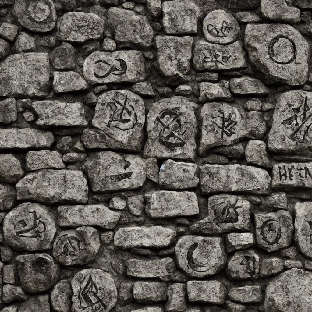 Image similar to a stonemason carving intricate runes into a stone wall, fantasy concept art, cinematic framing, cinematic lighting, movie poster art, digital art, intricately detailed, blockbuster movie art
