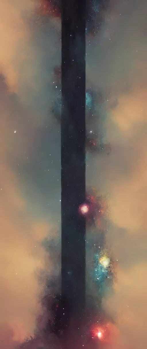 Prompt: A painting of a vertical galaxy trending on artstation in the style of Greg Rutkowski