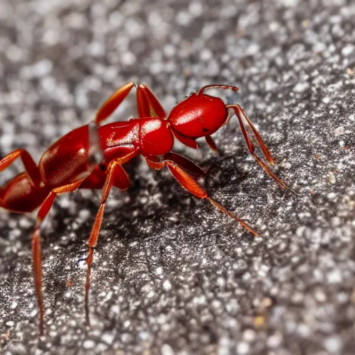 Prompt: Close-up shot of Michael Stevens pointing to a red ant, photo, 4k