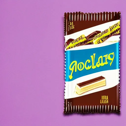 Image similar to chocolate candy bar packaging, 8 0 s style, very appealing, marketing photo