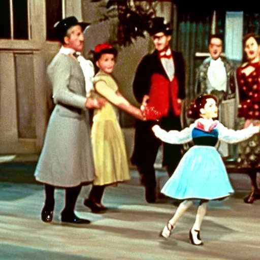 Image similar to Mary Poppins dancing, Still from Mary Poppins (1964)