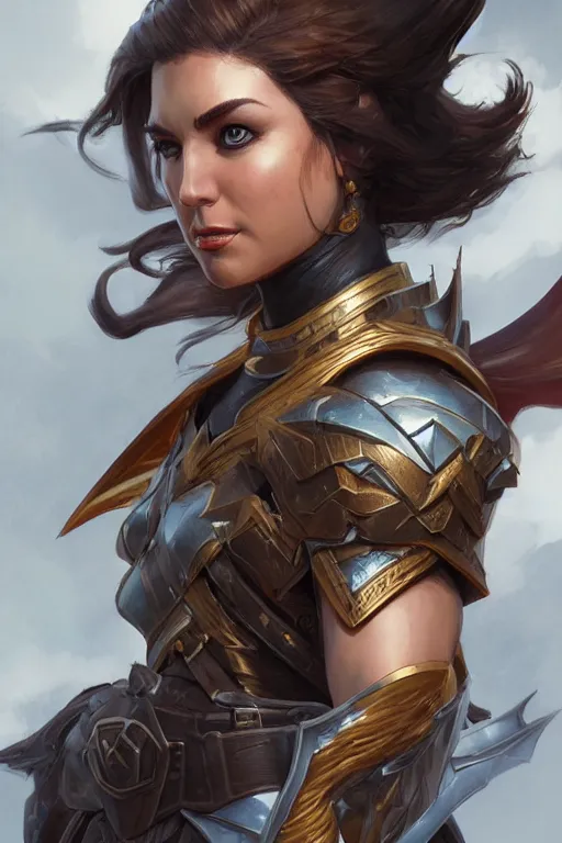 Image similar to amazon valkyrie athena, d & d, fantasy, portrait, highly detailed, headshot, digital painting, trending on artstation, concept art, sharp focus, illustration, art by artgerm and greg rutkowski and magali villeneuve