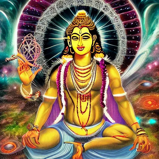 Image similar to lord shiva creating the multiverse, fantasy artwork