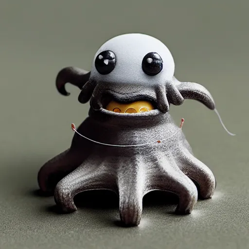Prompt: miniature 3 d set of a friendly, cute octopus in a small village, with shallow depth of field, by studio ghibli