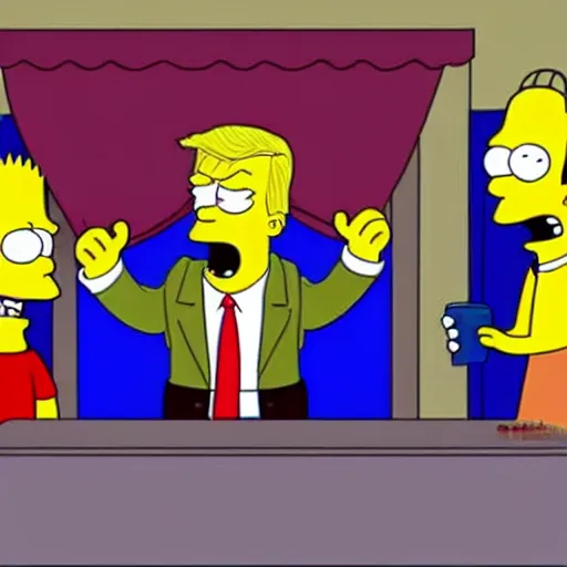 Prompt: donald trump as simpsons character