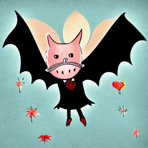 Image similar to a bat who solves crimes, whimsical storybook illustration