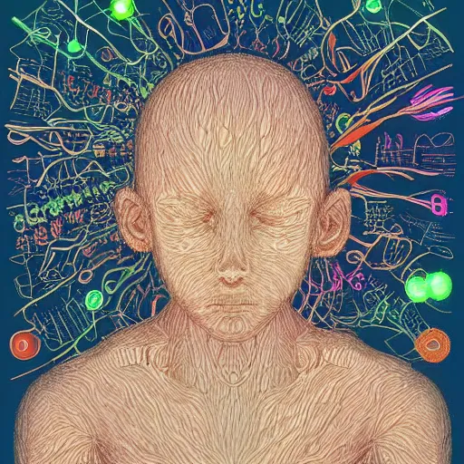 Image similar to digital art, deep emotional ambience, intricate, extremely detailed, masterpiece, artistic scientific depiction of sensory processing disorder, award - winning