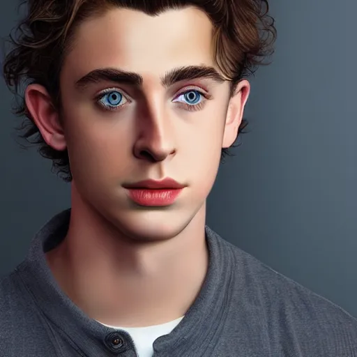 Prompt: Young Chris Hemsworth and Old Timothee Chalamet crossbreed, rendered in 3D by Xie Boli, trending on artstation, 4k, 8k, photorealistic imagery, photorealistic details, intricate, highly detailed