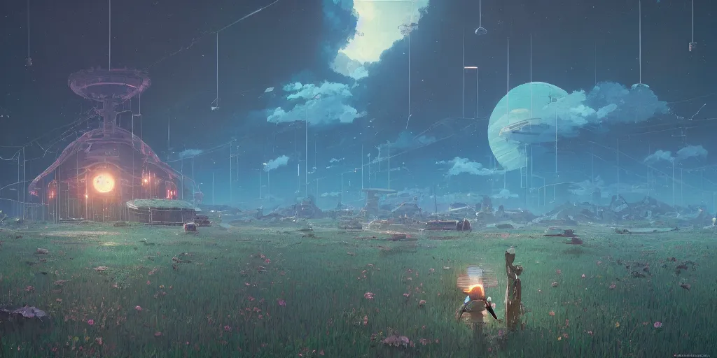 Prompt: #art #hyperreal #intricate interstellar-botw-studio-ghibli-moment Simon-Stålenhag Hans-Zatzka, [32k hd]^10