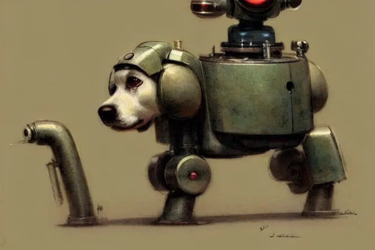 Image similar to ( ( ( ( ( 1 9 5 0 s retro future robot android dog. muted colors. ) ) ) ) ) by jean - baptiste monge!!!!!!!!!!!!!!!!!!!!!!!!!!!!!!