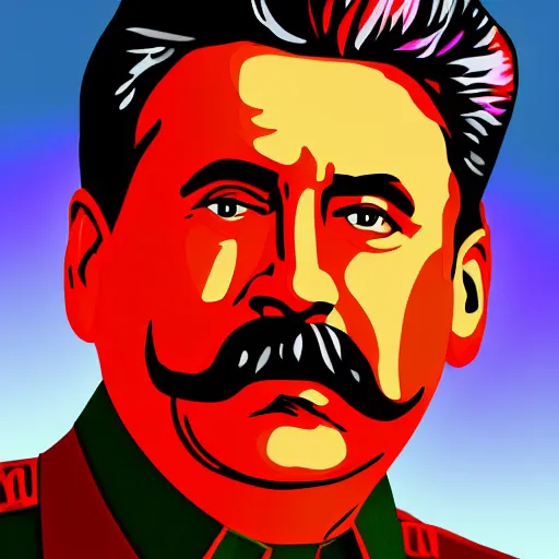 Image similar to color portrait of stalin, accurate digital art