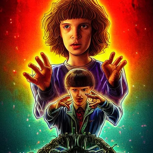 Prompt: A beautiful digital art of a creature that is neither man, nor beast. Stranger Things by Pieter Nason hideous, Trending on artstation