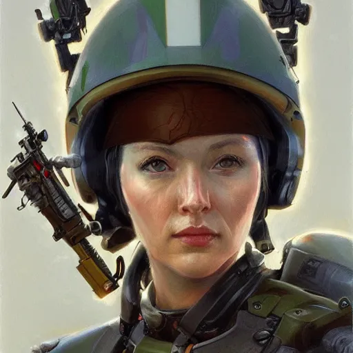 Image similar to Female Intergalactic combat paramedic on the battlefield, Sci-Fi portrait art by Donato Giancola and Bayard Wu, digital art, trending on artstation