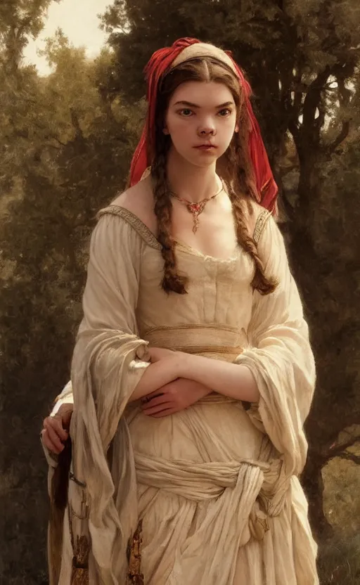 Prompt: anya taylor - joy anya taylor - joy anya taylor - joy traditional corsican, intricate, highly detailed, artstation, illustration, jurgens, rutkowski, bouguereau