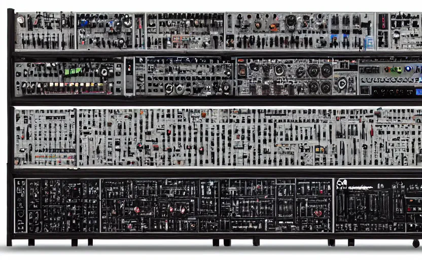 Image similar to the most epic eurorack modular synthesizer of all time