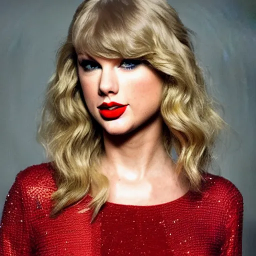 Image similar to a portrait of taylor swift in the role of a goat