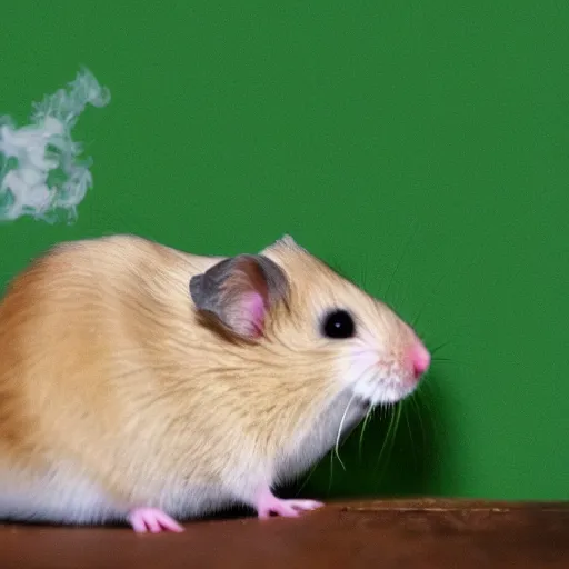 Image similar to a hamster smoking weed