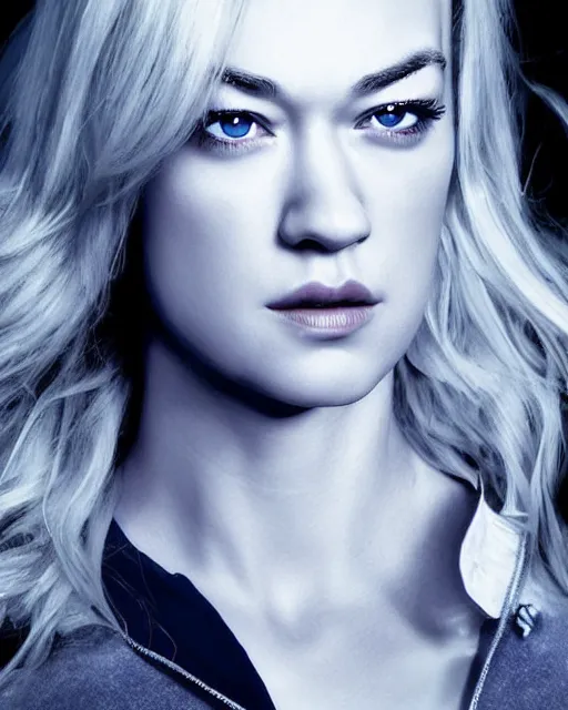 Prompt: yvonne strahovski, full shot, very anime, digital art, captures emotion and movement, ambient lighting, perfect composition, dynamic lighting, detailed face, very extremely detailed blue eyes, smooth shading