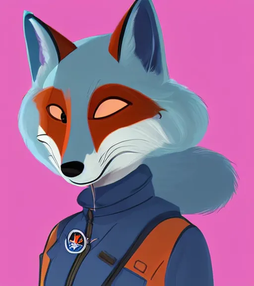 Image similar to digital detailed art of furry female fox, in style of zootopia, fursona, furry, furaffinity, deviantart, wearing astronaut outfit, floating in space, space background, hyena fursona, cyberpunk, detailed face, style of artgerm,