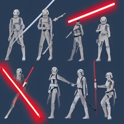 Image similar to star wars lightsaber fight composition ideas concept arts