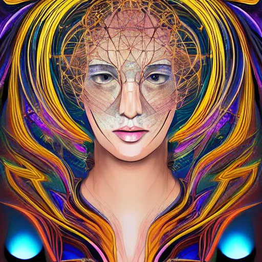 Image similar to beautiful detailed artistic portrait of a person travelling between different astral planes, digital art by lurid ( 2 0 2 2 ). featured on deviantart.