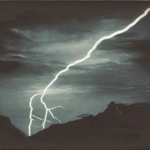 Image similar to polaroid of a lightning strike expressive beautiful hard edges high contrast brush