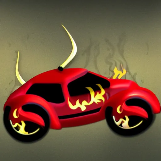 Prompt: satanic car, racing game