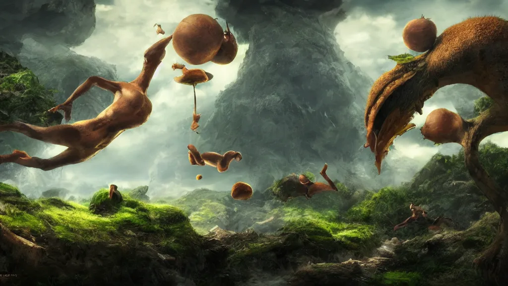 Prompt: giant kiwis falling from the sky, fantasy artwork, very very very beautiful scenery, hd, hdr, ue5, ue6, unreal engine 5, cinematic 4k wallpaper, 8k, ultra detailed, high resolution, artstation, award winning