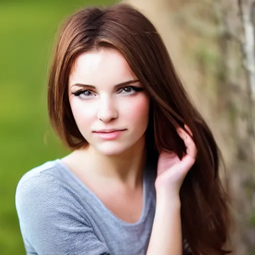 Image similar to a very beautiful young woman with brown hair