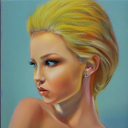 Image similar to beautiful fairy blonde queen, hyperrealism oil painting