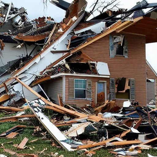 Prompt: an f 4 tornado, with the face of emma watson, destroying houses