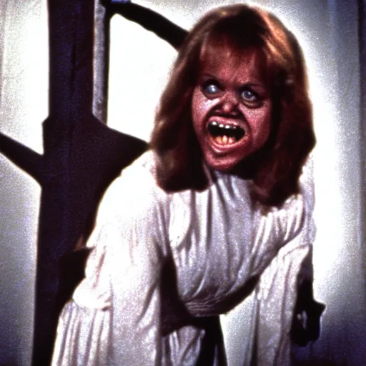 Image similar to possessed linda blair in the exorcist (1973)