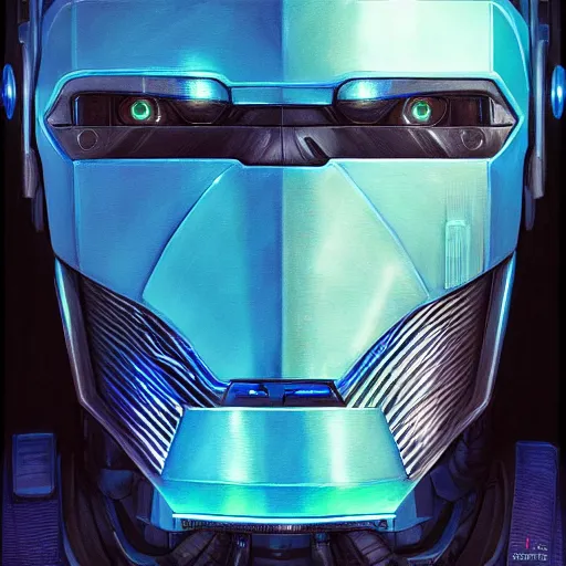 Prompt: robot with glowing blue monovisor as a realistic scifi cyberpunk knight, closeup portrait art by donato giancola and greg rutkowski, realistic face, digital art, trending on artstation, symmetry!!!