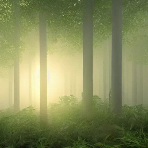Image similar to forest, 8 k, octane render, volumetric lighting
